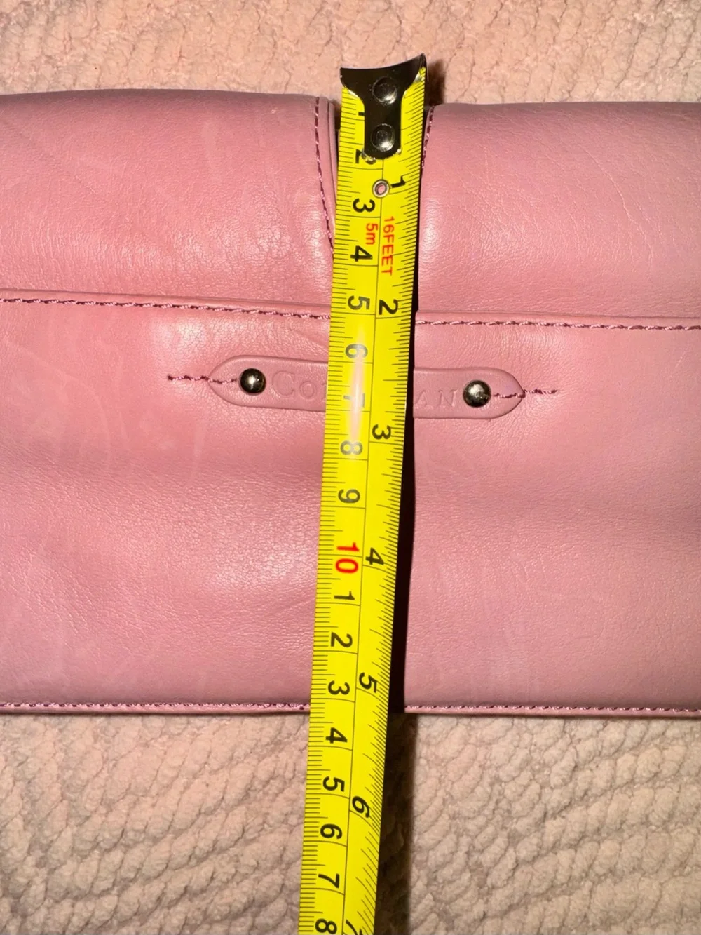 Cole Haan Vintage Mauve Pink Leather Double Pocket Shoulder Bag EUC